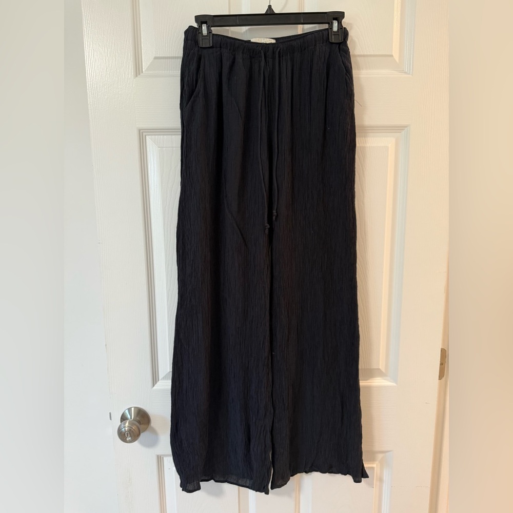 Abercrombie & Fitch Black Crinkle Pull on Baggy Pants - Picture 5 of 5